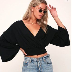 Turn of Events Black Reversible Long Sleeve Crop